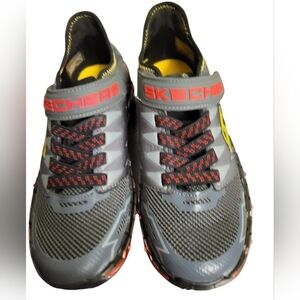 Skechers Kids Gray and Red Sneakers